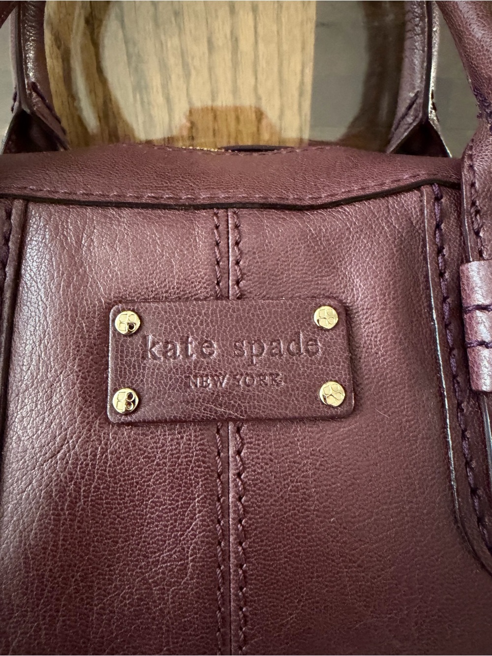 kate spade purple/eggplant leather satchel - Picture 2 of 8